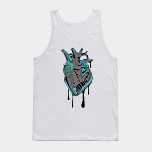 Blue Grey Musical Heart Tank Top